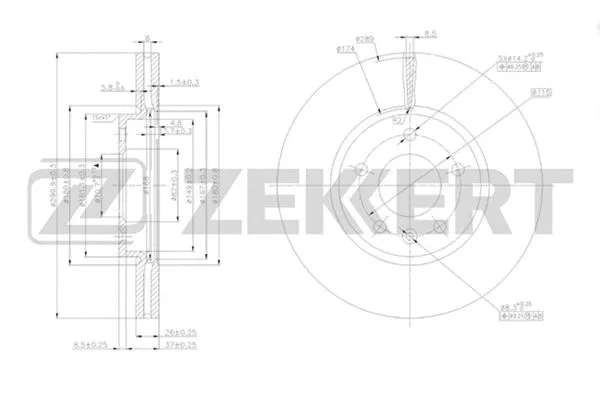 BS-5051 ZEKKERT Тормозной диск (фото 1)