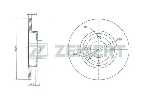 BS-5069 ZEKKERT Тормозной диск (фото 1)