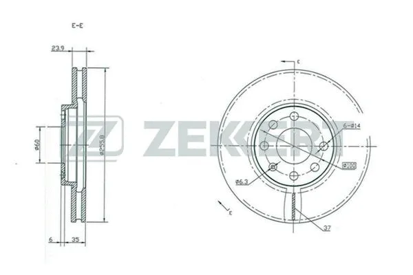 BS-5100 ZEKKERT Тормозной диск (фото 1)