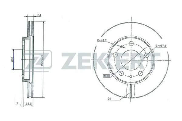 BS-5153 ZEKKERT Тормозной диск (фото 1)