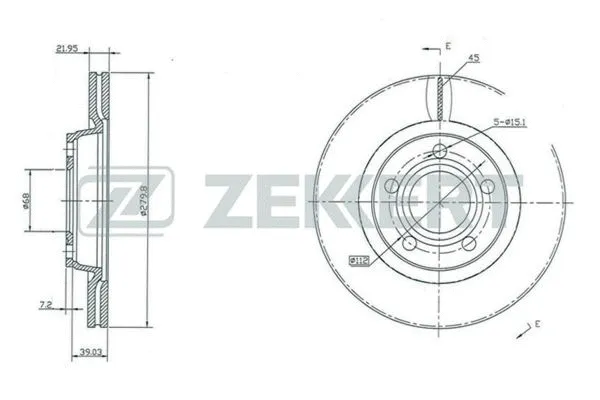 BS-5195 ZEKKERT Тормозной диск (фото 1)