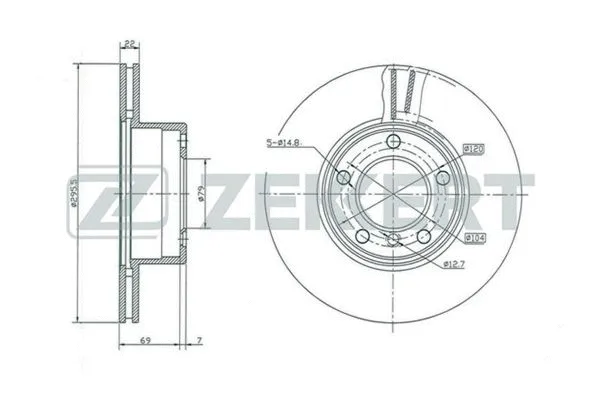 BS-5209 ZEKKERT Тормозной диск (фото 1)