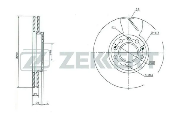 BS-5247 ZEKKERT Тормозной диск (фото 1)