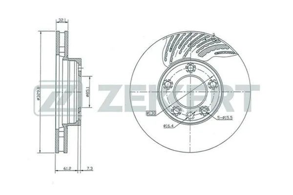 BS-5285 ZEKKERT Тормозной диск (фото 1)