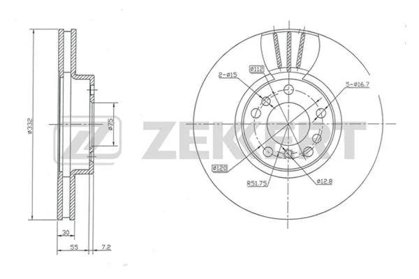 BS-5335 ZEKKERT Тормозной диск (фото 1)