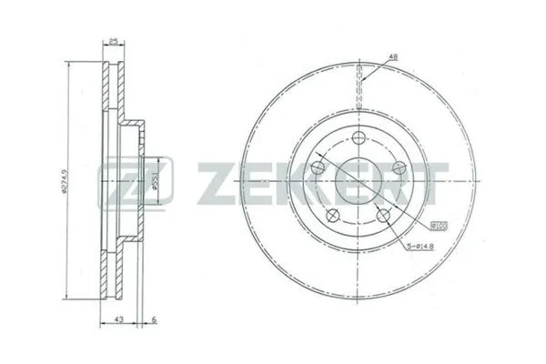 BS-5341 ZEKKERT Тормозной диск (фото 1)