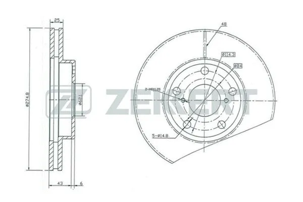 BS-5353 ZEKKERT Тормозной диск (фото 1)