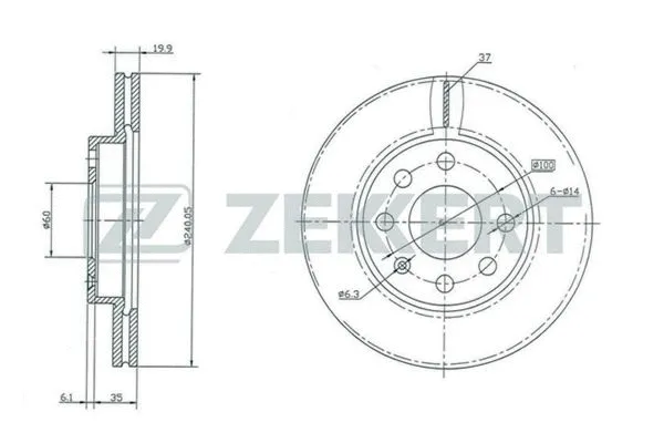 BS-5354 ZEKKERT Тормозной диск (фото 1)