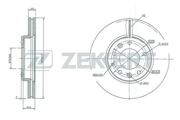 BS-5389 ZEKKERT Тормозной диск (фото 1)