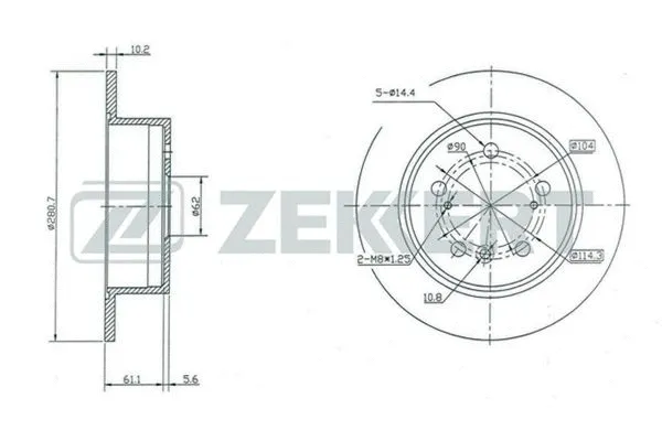 BS-5431 ZEKKERT Тормозной диск (фото 1)