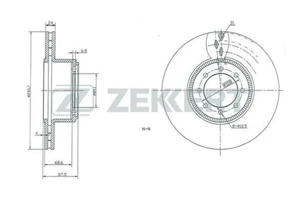 BS-5446 ZEKKERT Тормозной диск (фото 1)