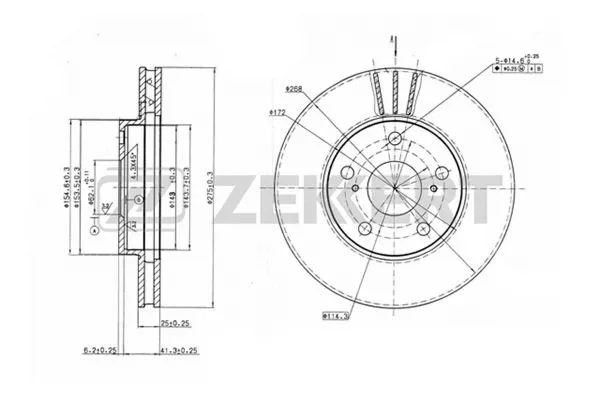 BS-5457 ZEKKERT Тормозной диск (фото 1)