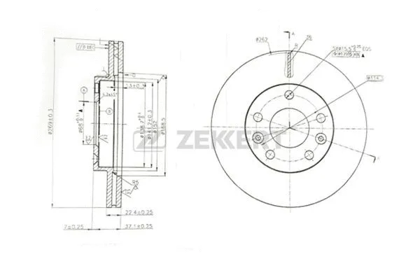 BS-5594 ZEKKERT Тормозной диск (фото 1)