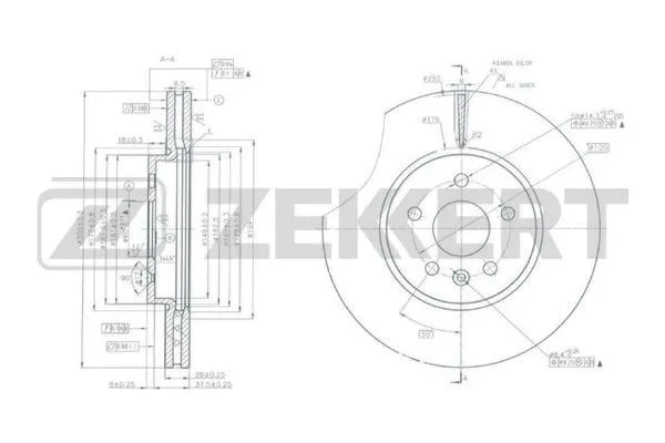 BS-5836 ZEKKERT Тормозной диск (фото 1)