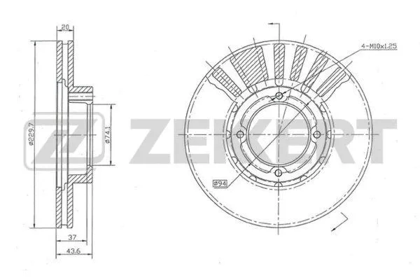 BS-5909 ZEKKERT Тормозной диск (фото 1)