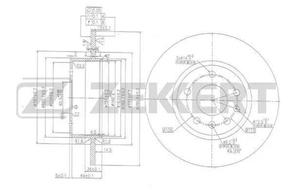 BS-5946 ZEKKERT Тормозной диск (фото 1)