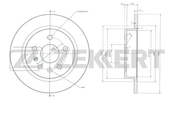 BS-5971 ZEKKERT Тормозной диск (фото 1)