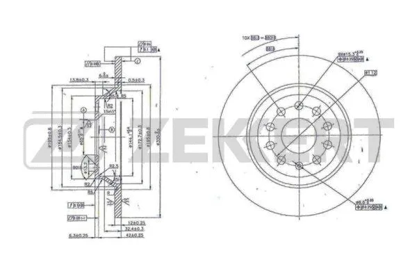 BS-6080 ZEKKERT Тормозной диск (фото 1)