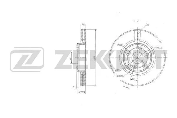 BS-6096 ZEKKERT Тормозной диск (фото 1)