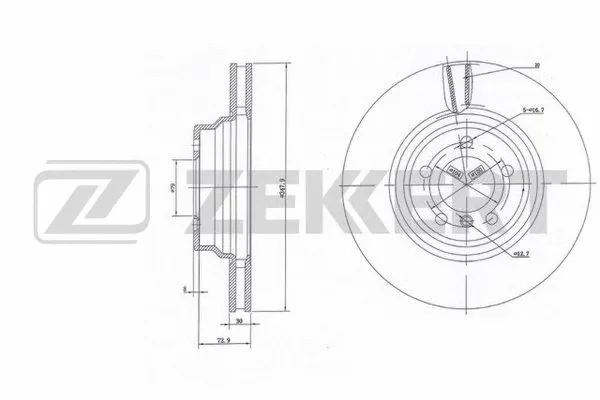 BS-6125 ZEKKERT Тормозной диск (фото 1)