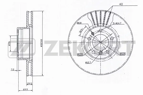 BS-6129 ZEKKERT Тормозной диск (фото 1)