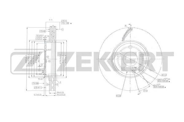 BS-6165 ZEKKERT Тормозной диск (фото 1)