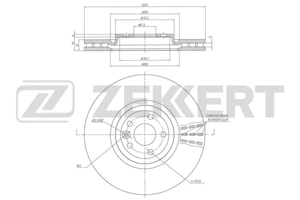 BS-6345 ZEKKERT Тормозной диск (фото 1)