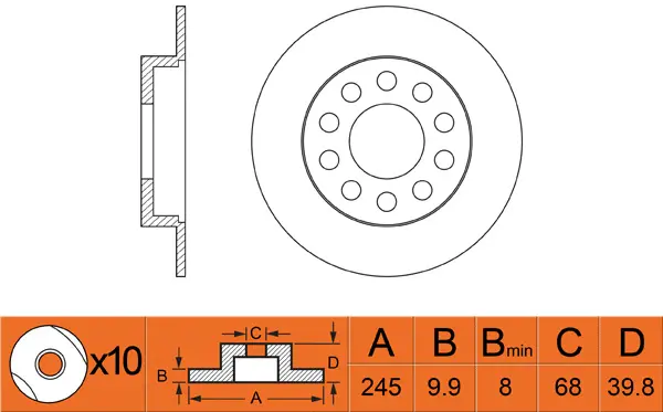 FR0265 FIT Тормозной диск (фото 1)