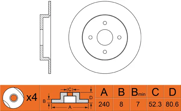 FR0285 FIT Тормозной диск (фото 1)