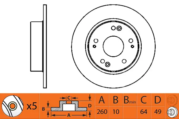 FR0315 FIT Тормозной диск (фото 1)