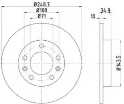 FR0988 FIT Тормозной диск (фото 1)