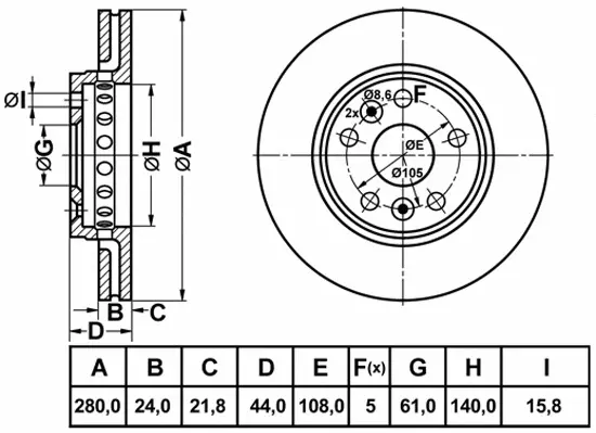 FR1005V FIT Тормозной диск (фото 1)