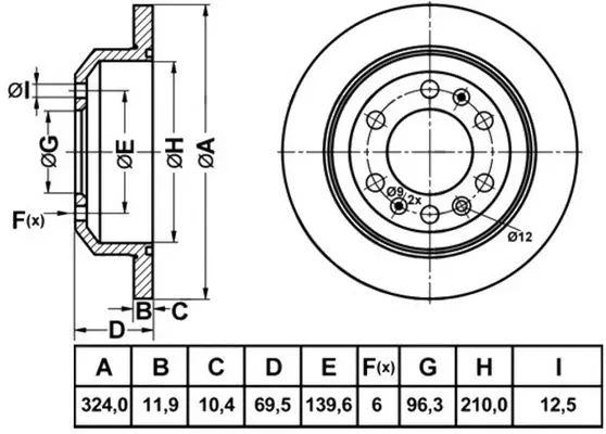 FR1041 FIT Тормозной диск (фото 1)