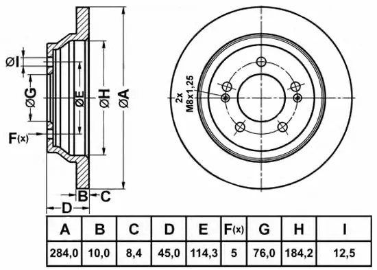FR1074 FIT Тормозной диск (фото 1)