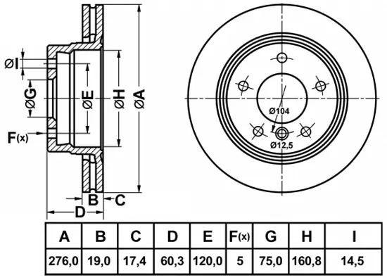 FR1090V FIT Тормозной диск (фото 1)