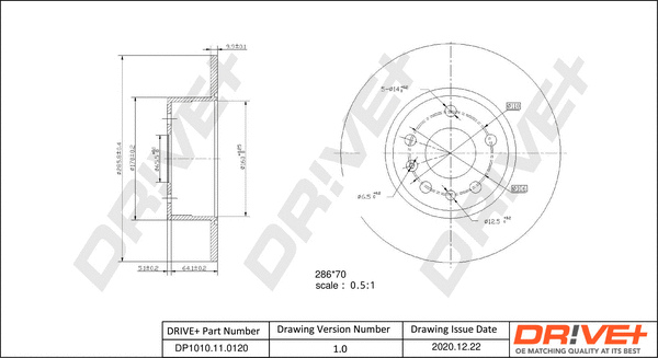 DP1010.11.0120 Dr!ve+ Тормозной диск (фото 1)