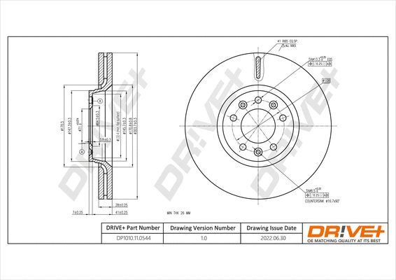 DP1010.11.0544 Dr!ve+ Тормозной диск (фото 1)
