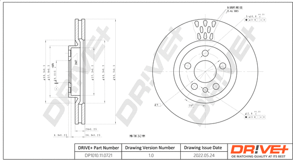 DP1010.11.0721 Dr!ve+ Тормозной диск (фото 1)