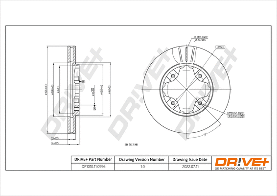 DP1010.11.0996 Dr!ve+ Тормозной диск (фото 1)
