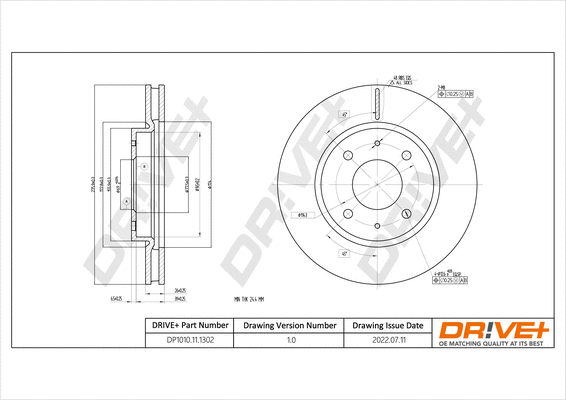 DP1010.11.1302 Dr!ve+ Тормозной диск (фото 1)