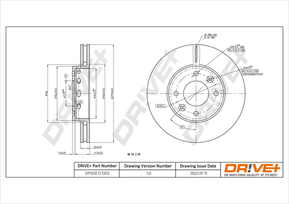 DP1010.11.1303 Dr!ve+ Тормозной диск (фото 1)