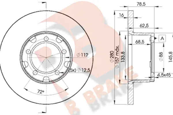 78RBD14280 R BRAKE Тормозной диск (фото 1)