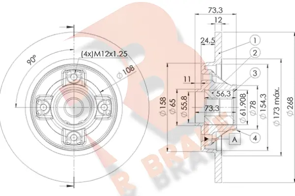 78RBD15023 R BRAKE Тормозной диск (фото 1)