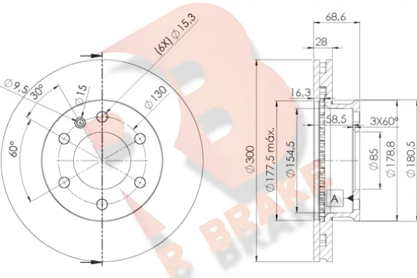 78RBD20190 R BRAKE Тормозной диск (фото 1)