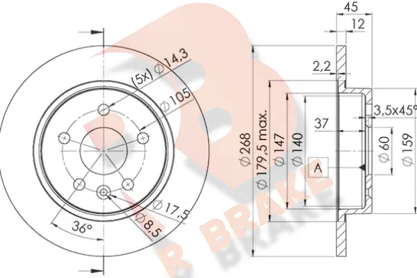 78RBD21560 R BRAKE Тормозной диск (фото 1)