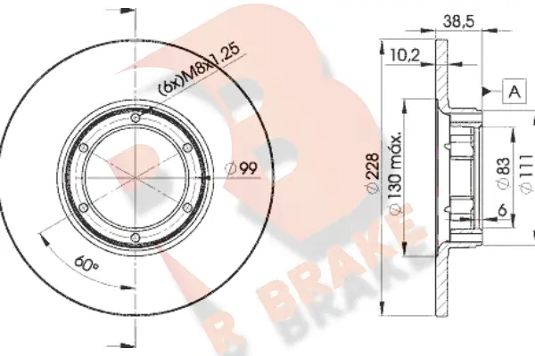 78RBD22500 R BRAKE Тормозной диск (фото 1)