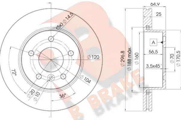 78RBD22817 R BRAKE Тормозной диск (фото 1)