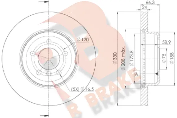 78RBD23555 R BRAKE Тормозной диск (фото 1)