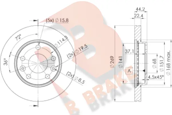 78RBD24009 R BRAKE Тормозной диск (фото 1)