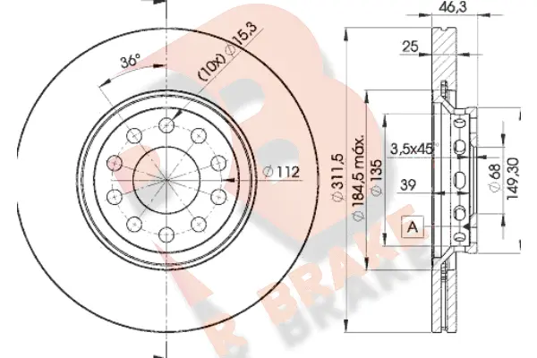 78RBD24065 R BRAKE Тормозной диск (фото 1)